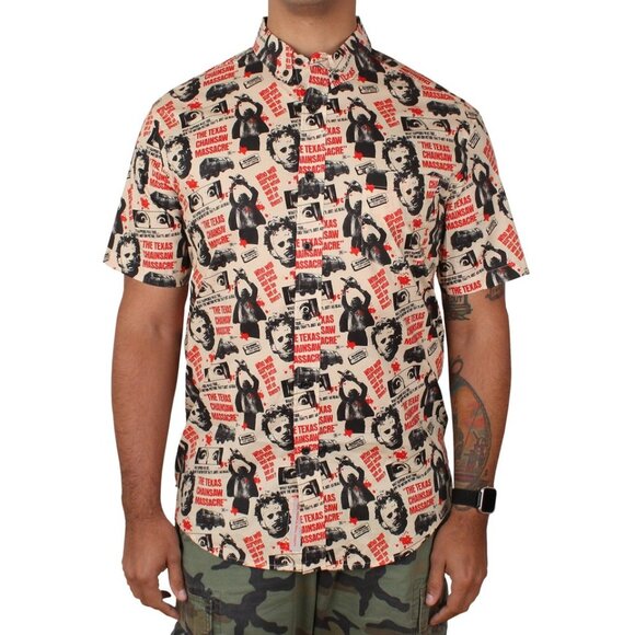 Texas Chainsaw Massacre Graphic Button-Up | Cropped 2XL | Halloween Edition 🎃 - Picture 1 of 3